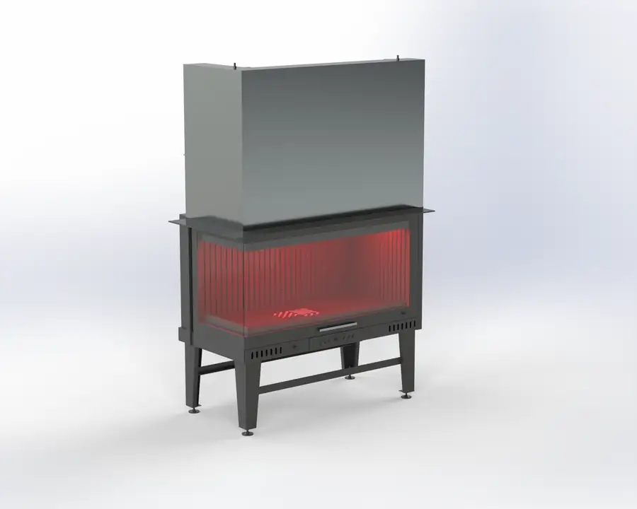 Steel Fire 100 cm Sol & Sağ Açık Asansörlü Şömine Haznesi Nurtaş Şömine şömine haznesi