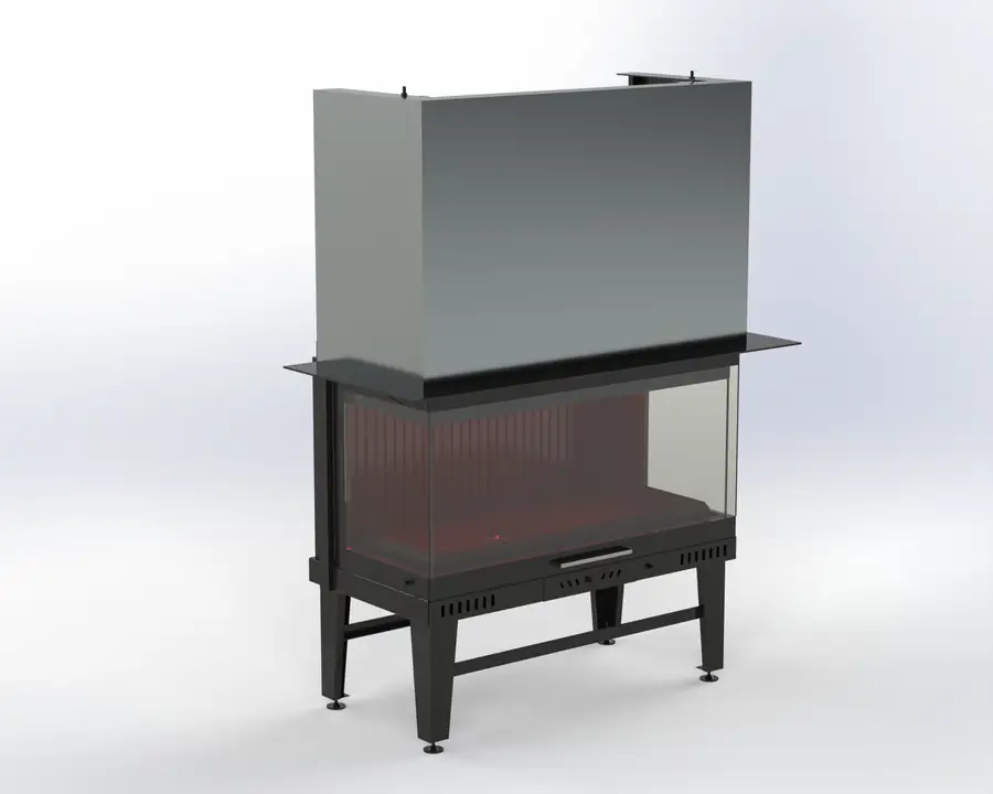 Steel Fire 100 cm 3 Açık Asansörlü Şömine Haznesi Nurtaş Şömine şömine haznesi