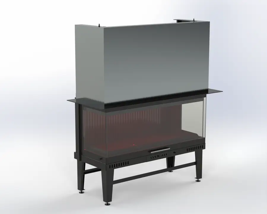 Steel Fire 120 cm 3 Açık Asansörlü Şömine Haznesi · 3 Açık Asansörlü Çelik Hazneler
