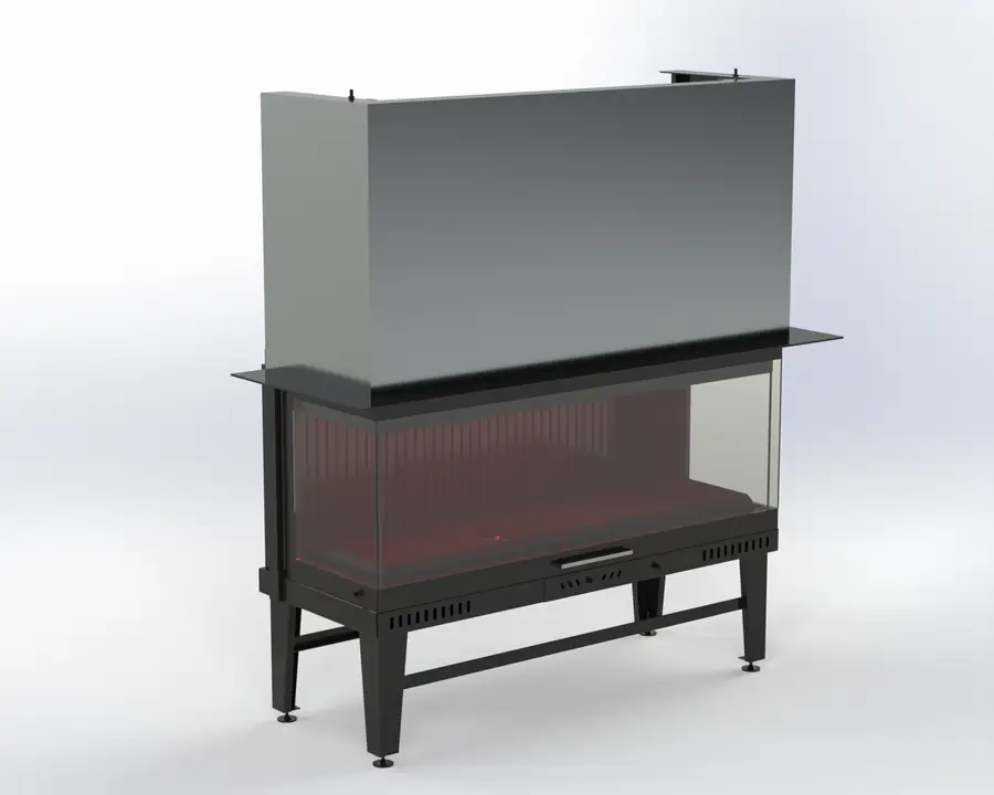 Steel Fire 130 cm 3 Açık Asansörlü Şömine Haznesi · 3 Açık Asansörlü Çelik Hazneler