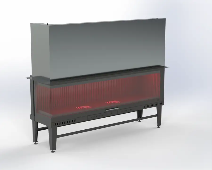 Steel Fire 190 cm Sol & Sağ Açık Asansörlü Şömine Haznesi Nurtaş Şömine şömine haznesi