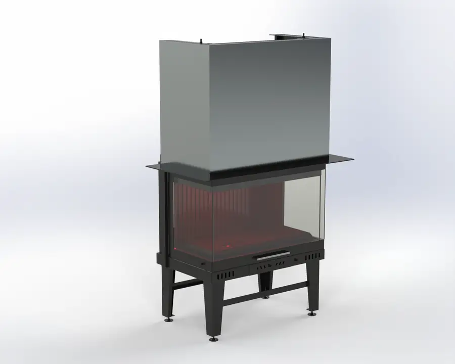Steel Fire 80 cm 3 Açık Asansörlü Şömine Haznesi Nurtaş Şömine şömine haznesi