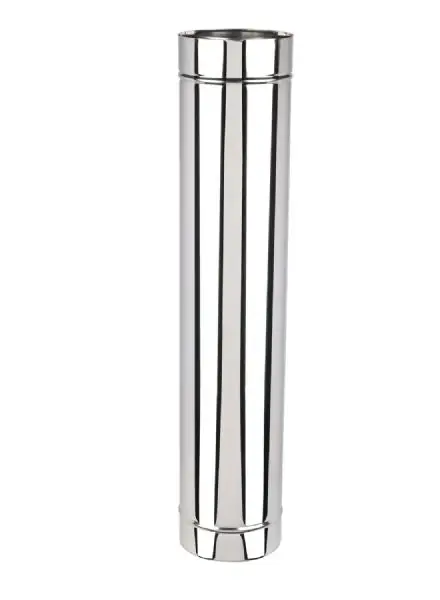 Steel Fire 1 Metre Krom Modül Boru Şömine Baca Borusu ürün görseli 1