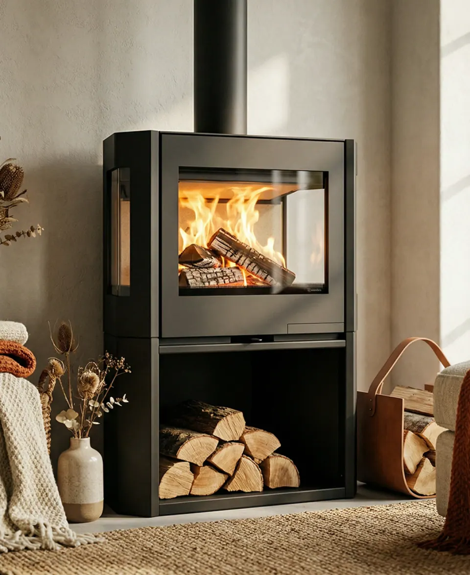 Steel Fire Black Sapphire Box Storage L şömine ürün fotoğrafı — Wanders