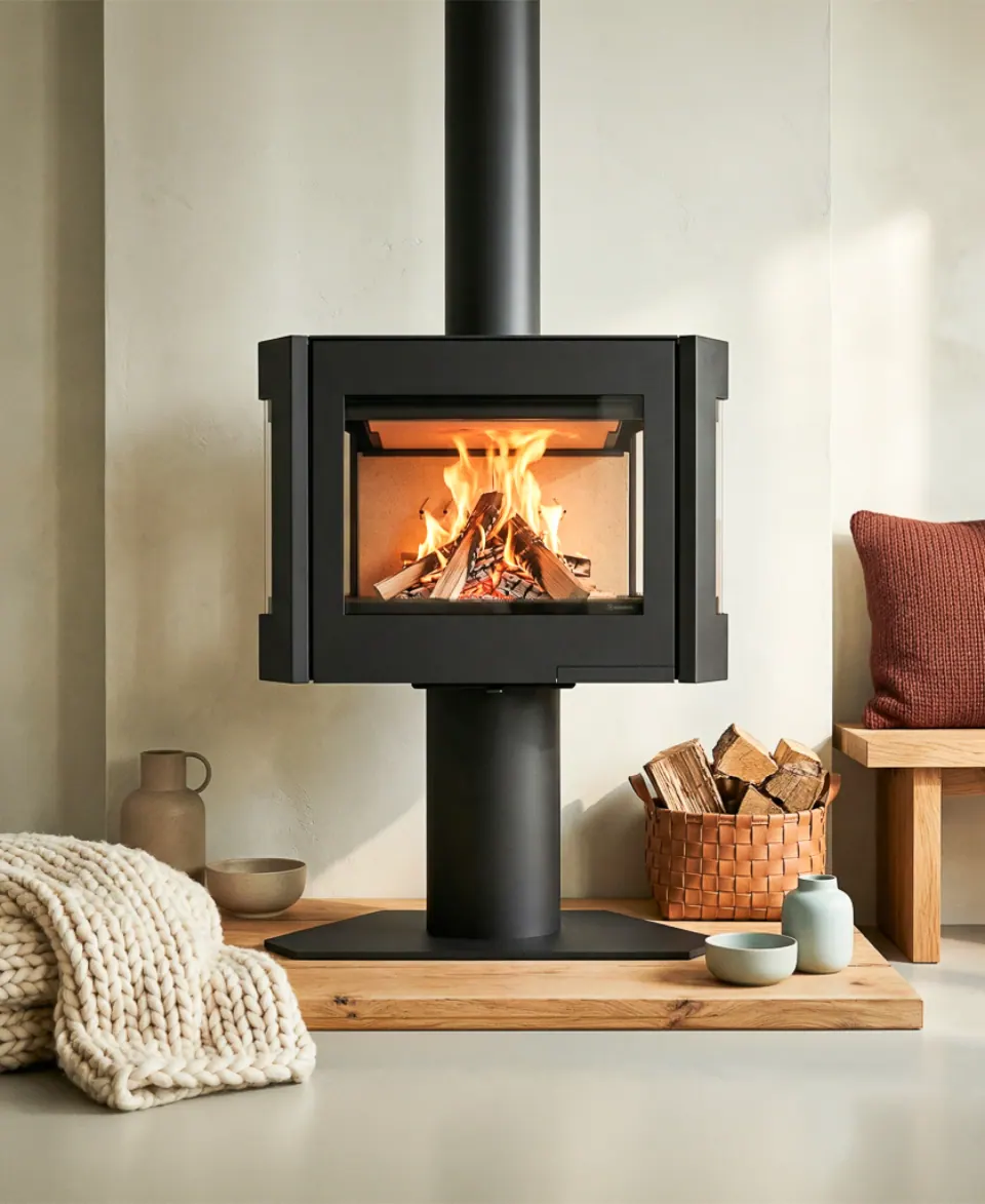 Steel Fire Black Sapphire Base Round şömine ürün fotoğrafı — Wanders
